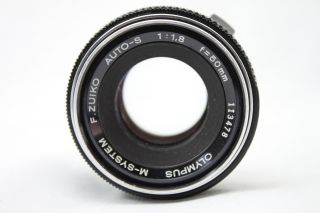 Rare Olympus M - System F.  Zuiko Auto - S 1:1.  8 50mm Lens A031c 2