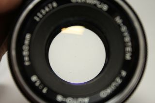 Rare Olympus M - System F.  Zuiko Auto - S 1:1.  8 50mm Lens A031c 4