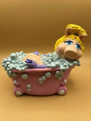 Rare The Muppets Miss Piggy Bath Applause Vinyl Money Box Figure Toy Jim Henson