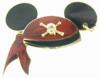 2008 Disney Mickey Mouse Ear Hat Pirates Of The Caribbean Pin Rare