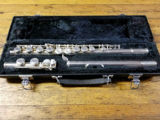 Rare Vintage Yamaha Flute Model 225sii W/ Case & Cleaning Rod • ☆japan