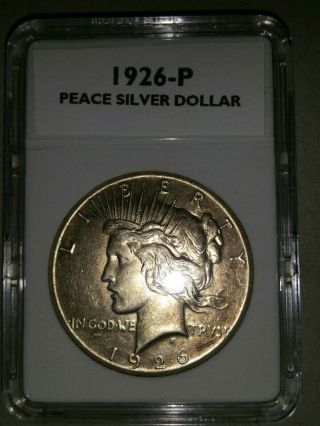 1926 - P Peace Dollar AU Coin,  RARE VERY LOW MINTAGE only 1.  9M 3