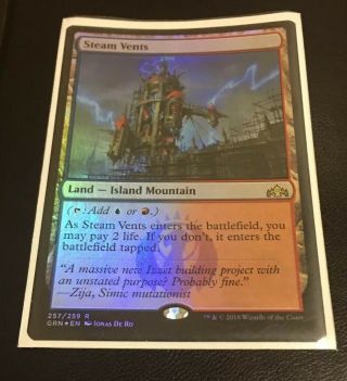 Mtg Steam Vents Foil - Guilds Of Ravnica Magic The Gathering Rare Dual Land Card