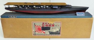 Pre - War U.  S.  Aircraft Carrier Wooden Ship 19 " Long Japan Made Rare