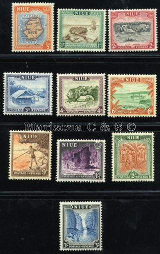 Niue 1950 Sg 113 - 122 Sc 94 - 103 Vf Og Mnh Rare Complete Set 10 Stamp