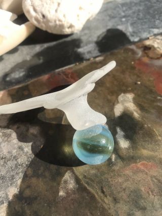BEACH SEA GLASS Detailed Glass Bottom,  Shooter Swirl Rare marble MUST 4