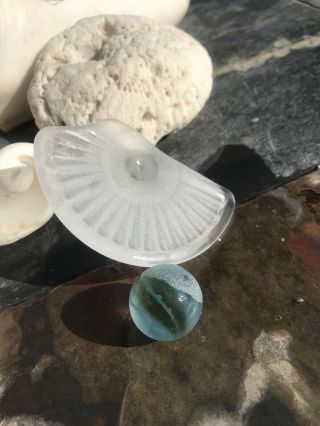 BEACH SEA GLASS Detailed Glass Bottom,  Shooter Swirl Rare marble MUST 5