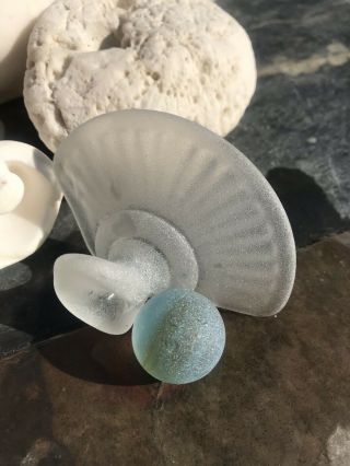 BEACH SEA GLASS Detailed Glass Bottom,  Shooter Swirl Rare marble MUST 6