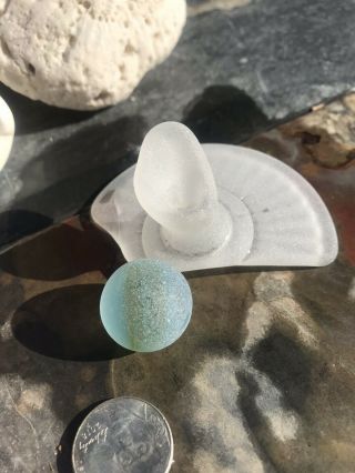 BEACH SEA GLASS Detailed Glass Bottom,  Shooter Swirl Rare marble MUST 7