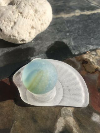 BEACH SEA GLASS Detailed Glass Bottom,  Shooter Swirl Rare marble MUST 8