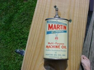 Vintage Very Rare Martin Lead Top Handy Gun Reel Oiler Oil Tin Can S 