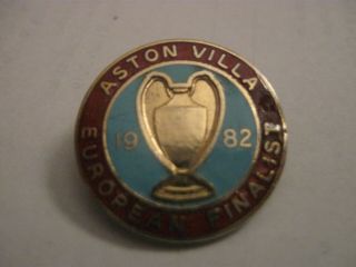 Rare Old 1982 Aston Villa Football Club Enamel Brooch Pin Badge