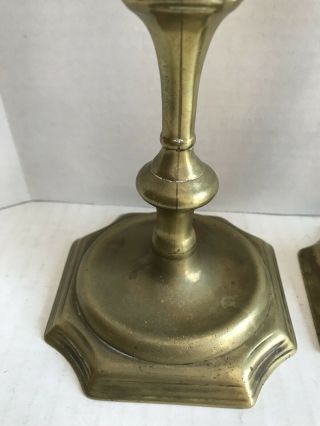 Rare 18th or 19th Century Antique Brass Candlestick Holder 3