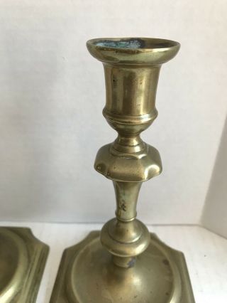 Rare 18th or 19th Century Antique Brass Candlestick Holder 4