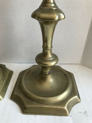 Rare 18th or 19th Century Antique Brass Candlestick Holder 5