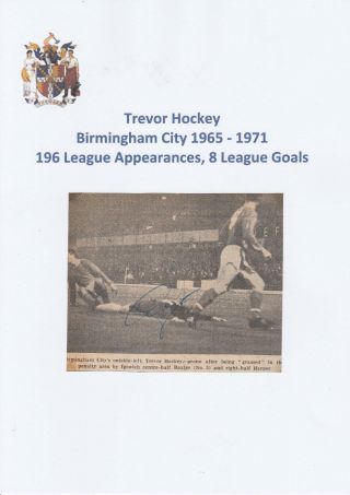 Trevor Hockey Birmingham City 1965 - 1971 Rare Signed Newspaper Cutting