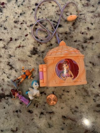 Vintage 1996 Disney Hercules Polly Pocket Necklace Locket Playset Complete Rare
