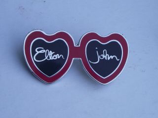 Big Elton John Badge Pin Glasses Pop Music Rock Daniel Old Band Rare