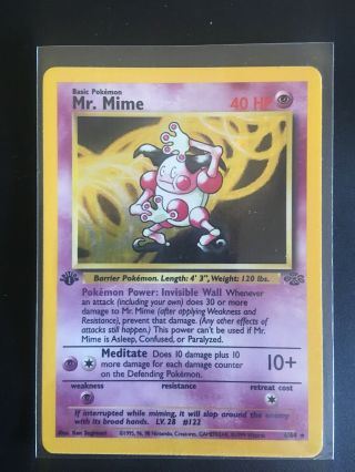 Pokémon Tcg - Mr.  Mime 1st Edition - Jungle Set 6/64 Holo Ultra Rare