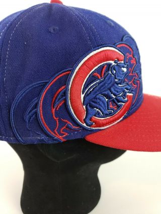 Era Chicago Cubs 3D Embroidered Logos WOOL 59FIFTY Fitted Hat 7 5/8 RARE 3
