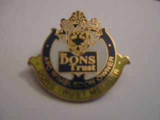 Rare Old Afc Wimbledon Football Club Trust Owner Enamel Brooch Pin Badge