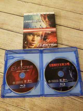 Daredevil & Elektra 2 Movie Blu - ray Set w/ Rare Slipcover.  Director ' s Cut 3