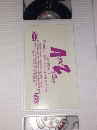 RARE HTF - A To Z With Barney VHS Clear Sleeves White Tape VG 3