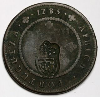 1785 Portuguese Africa - Angola Macuta - Maria I & Pedro Iii Rare Coin Km 20