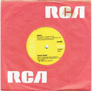 Abba - Ring Ring - Rare 7 " 45 Vinyl Record - 1974
