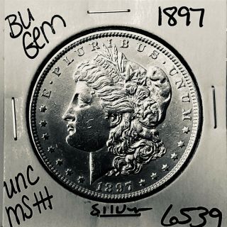 1897 Bu Gem Morgan Silver Dollar Unc Ms,  U.  S.  Rare Coin 6539