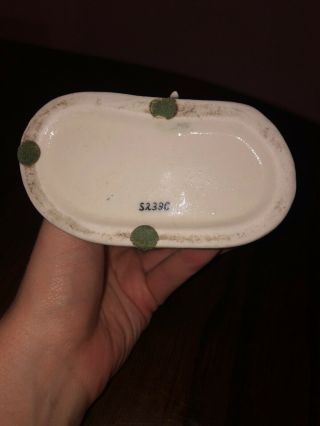 Rare Vintage Lefton ? Lady Head Vase Wall Pocket Green Bonnet Cottage S239C 3