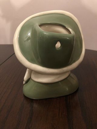 Rare Vintage Lefton ? Lady Head Vase Wall Pocket Green Bonnet Cottage S239C 4