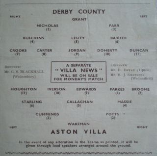 ASTON VILLA v DERBY COUNTY Rare 1944 1945 WARTIME CUP FINAL FOOTBALL PROGRAMME 3