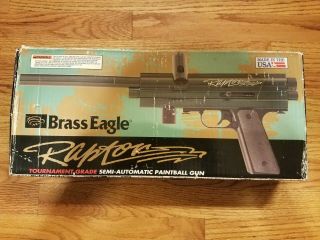 Rare Vintage Brass Eagle Raptor Paintball Gun And Papers.