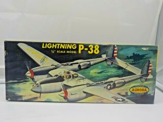Rare Vintage Aurora P - 38 Lightning Airplane Model Kit 99 - 98
