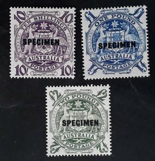 Rare 1948 Australia Set Of Coat Of Arms Stamps Specimen O/p