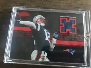 2003 Fleer Hot Prospects Materials Tom Brady Rare Game Jersey Card 13/50