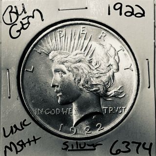 1922 P Bu Gem Peace Silver Dollar Unc Ms,  U.  S.  Rare Coin 6374