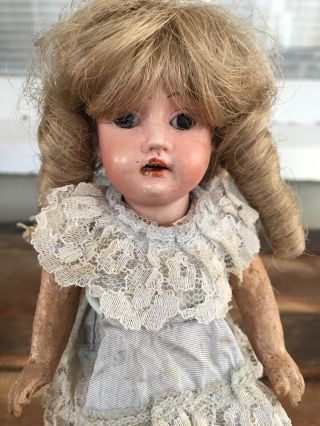Rare Antique Gebrüder Knoch Bisque Head 8 " Pocket Doll,  Mark Gkn
