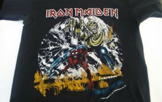 Rare Vintage 80s 1982 Iron Maiden Number Beast Usa Tour Concert T - Shirt Size M
