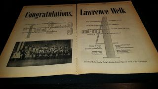 Lawrence Welk Rare 1958 4th Anniversary Promo Poster Ad Framed