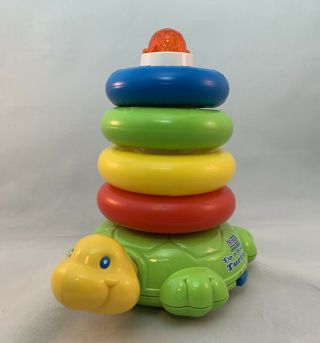 Vtech Little Smart Tip ‘n Stack Turtle Educational Learning Toy Rare 1990’s