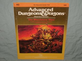Ad&d 1st Edition Module - H3 The Bloodstone Wars (very Rare With Map And Exc, )