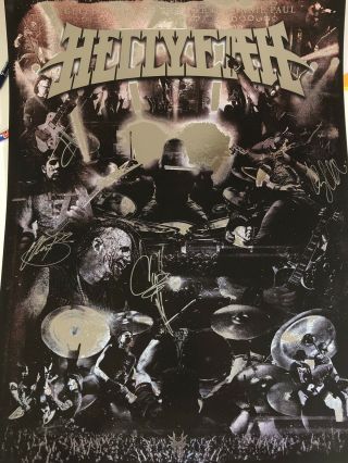 Hellyeah Signed Autographed Rare Foil Tour Poster Lithograph Exact Signing Proof
