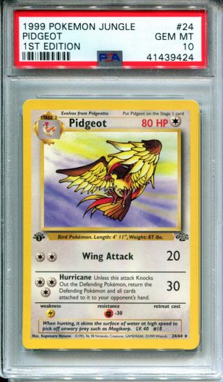 Pidgeot 24/64 Rare Pokemon 1st Edition Jungle Set - Psa 10