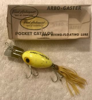 Fishing Lure Fred Arbogast Arbo Gaster Rare Fire Plug Sob Tackle Box Crank Bait