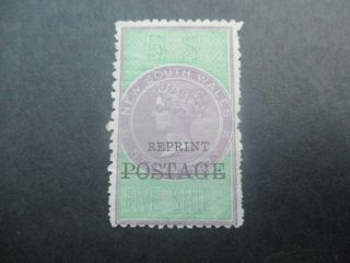 Nsw Stamps: 5/ - Stamp Duty Reprint Rare (f236)