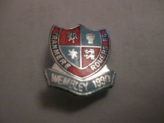 Rare Old 1990 Tranmere Rovers Football Club Wembley Enamel Brooch Pin Badge
