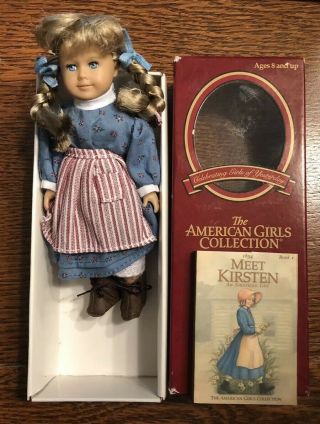 American Girl Kirsten Larson 6 " Mini Doll & Book Retired & Rare
