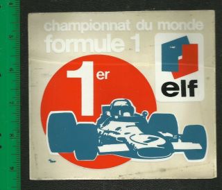 Vintage Formula 1 Sticker Elf World Champion [championnat Du Monde ] Rare